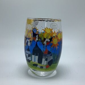 Goebel Handmade Cat Sunflowers Rosina Wachtmeister Drinking Glass